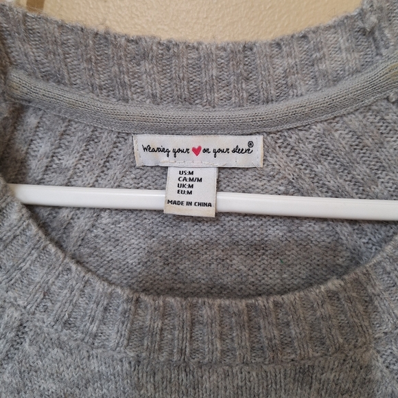 Wearing Your ❤️ On Your Sleeve Sweater Dress Acrylic Polyester Alpaca Blend - Picture 2 of 5